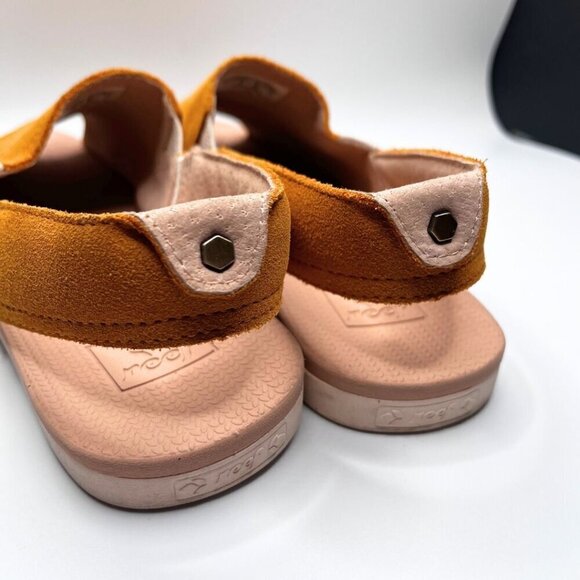 REEF WOMEN'S ESCAPE SLINGBACK PEEP TOE SHOES IN MUSTARD YELLOW - 6 - Picture 10 of 12